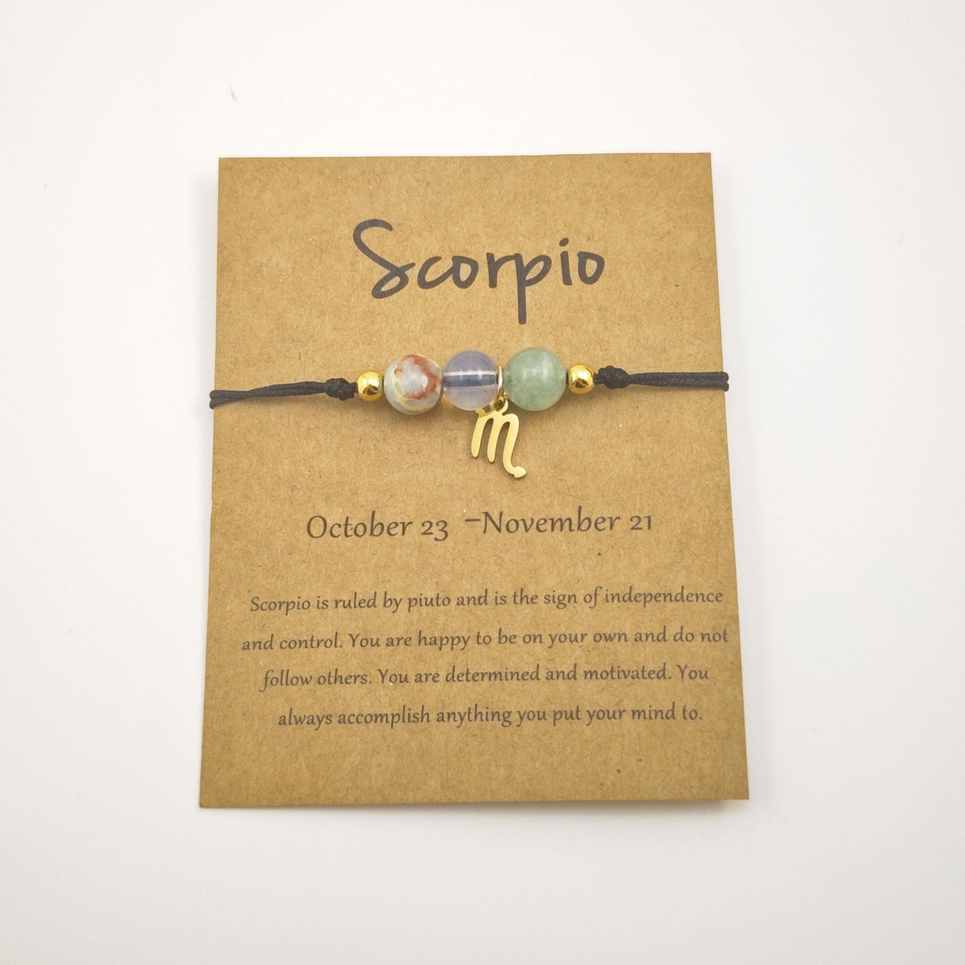 Wholesale Natural Stone Crystal Zodiac Bracelet Handmade Woven Rope Fashion Jewelry Accessory