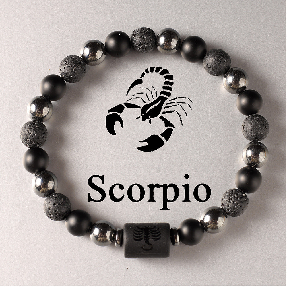 Wholesale Natural stone zodiac beaded bracelet