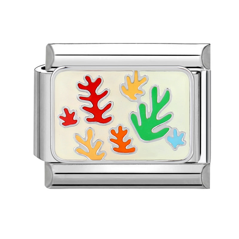 Wholesale Italian Charm Bracelet 9mm DIY Splicing Pink Green Series Titanium Steel Composable Bracelet