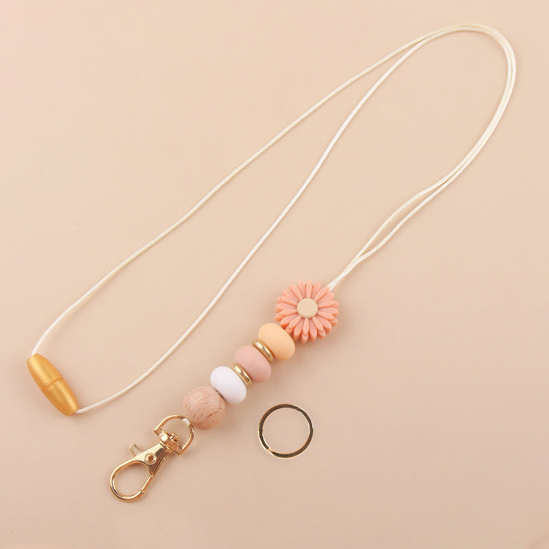 Wholesale Silicone Bead Breast Card Snap Beaded Keychains Necklaces