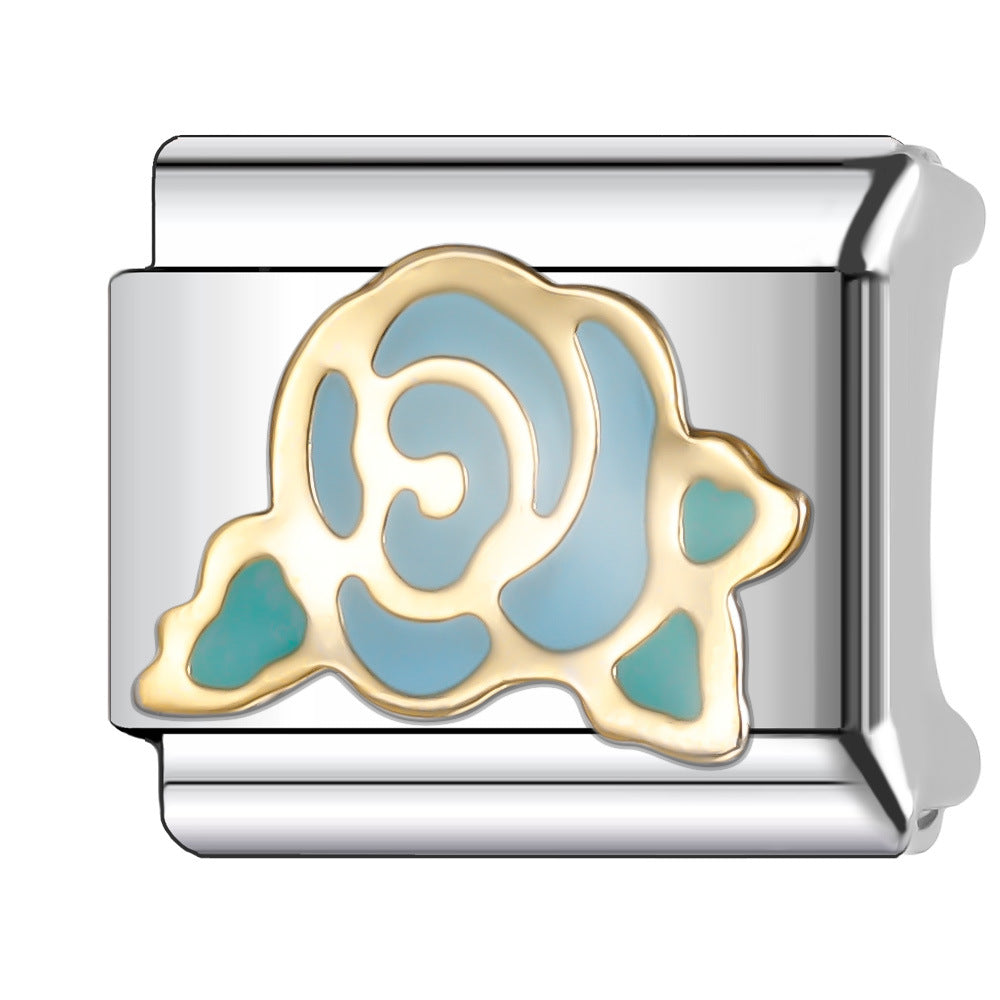 Wholesale Italian Charm Bracelet 9mm DIY Splicing Plant and Flower Series Stainless Steel Composable Bracelet