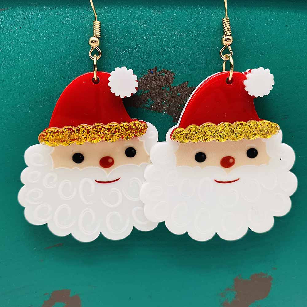 Wholesale Christmas Acrylic Santa Claus Earrings ACC-ES-ChenY037
