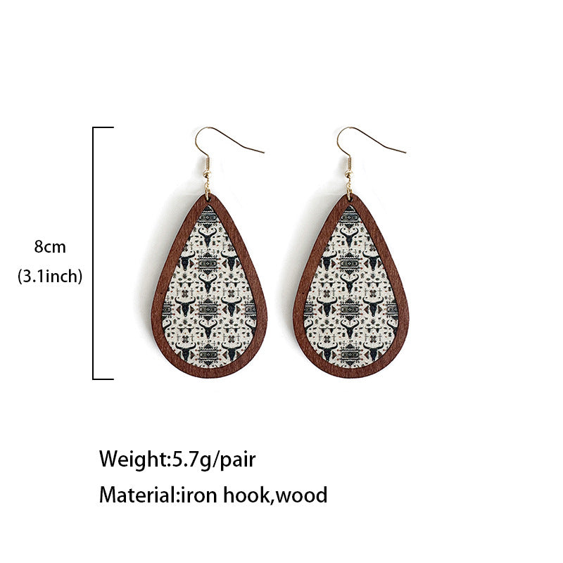 Wholesale Western ethnic style wooden earrings