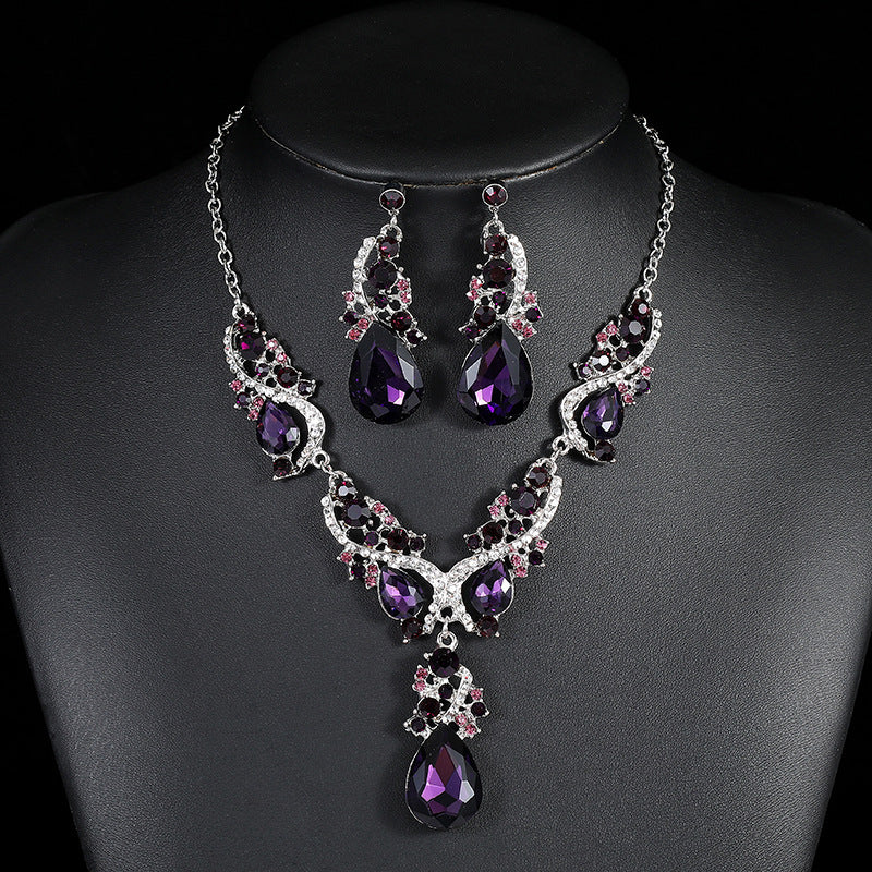 Wholesale luxury exaggerated necklace earrings set