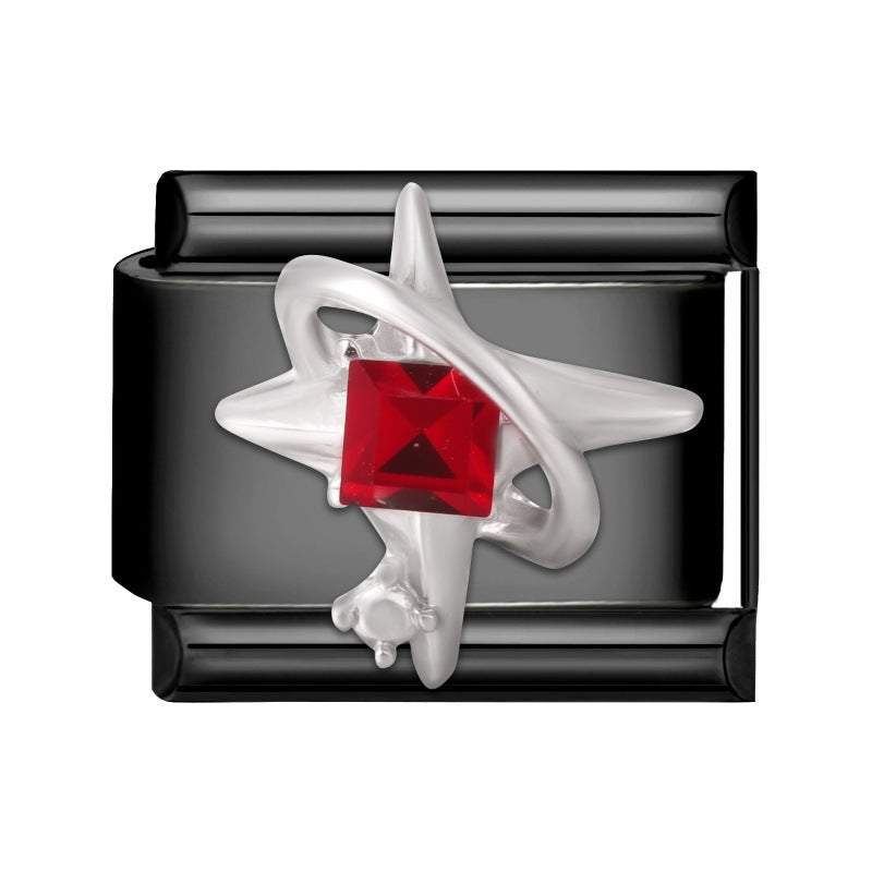 Wholesale 9mm Italian Charm Starter Bracelets DIY black Single Section Creative Stainless Steel Composable Bracelet