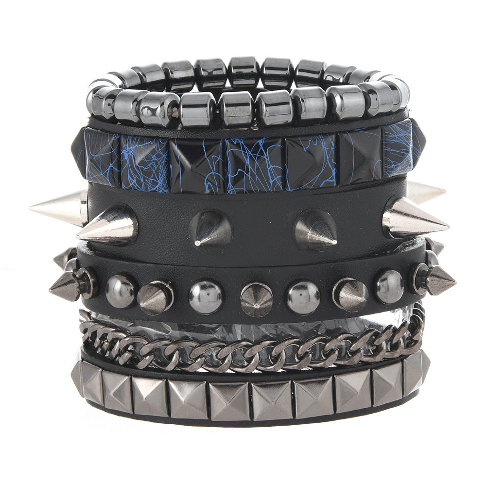Wholesale Multi-layer Punk Style Chain Bracelet