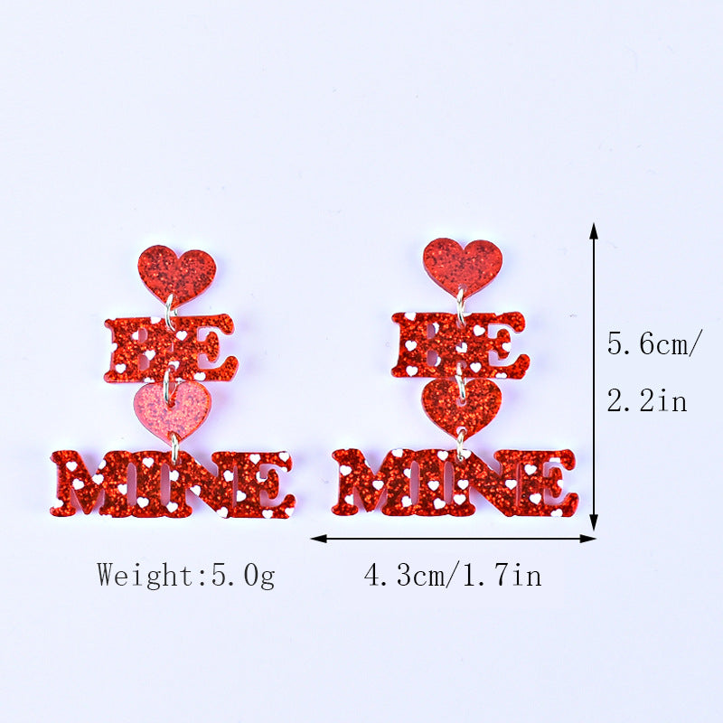 Wholesale Valentine' s Day Acrylic Heart Earrings