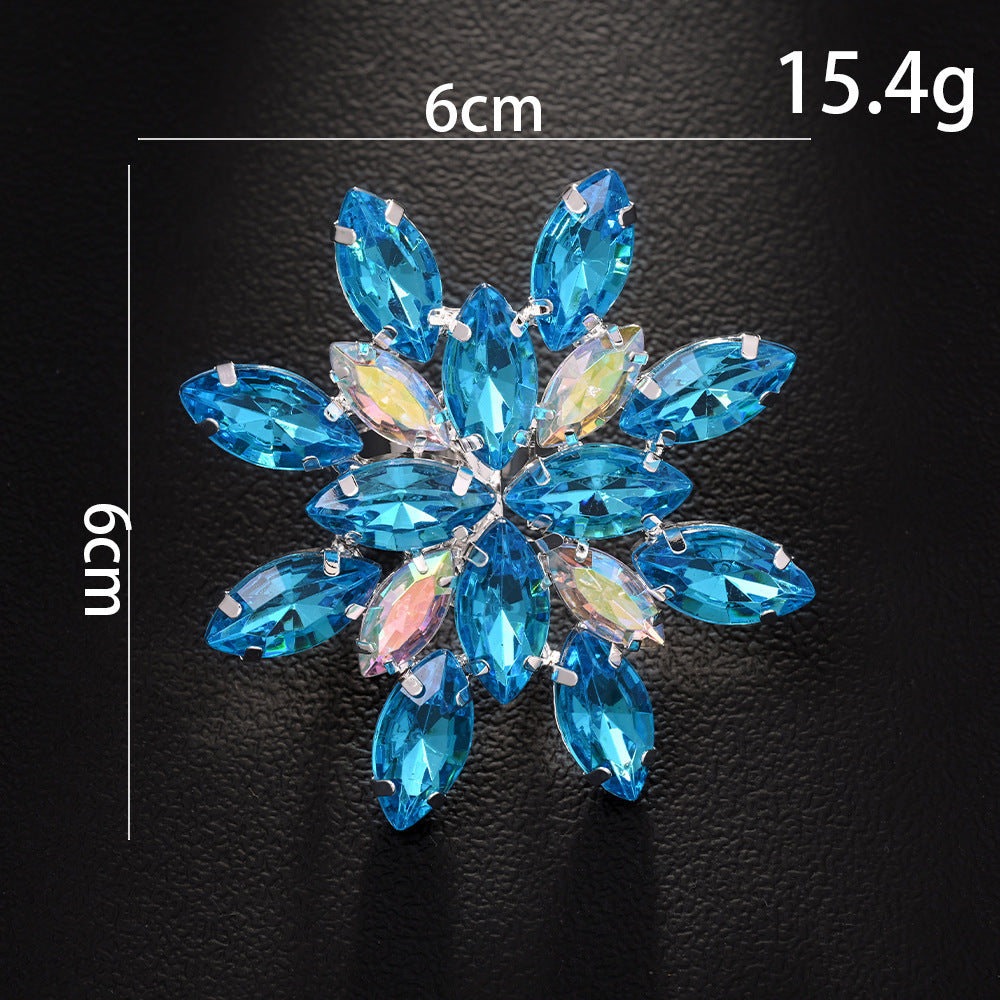 Wholesale  Colorful Rhinestone Ring Exaggerated Creative Snowflake Finger Ring