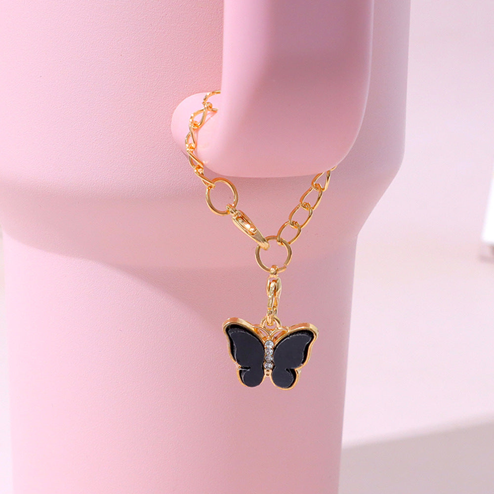 Wholesale Cute Butterfly Keychain Metal Electroplated Bag Charm for Gifts