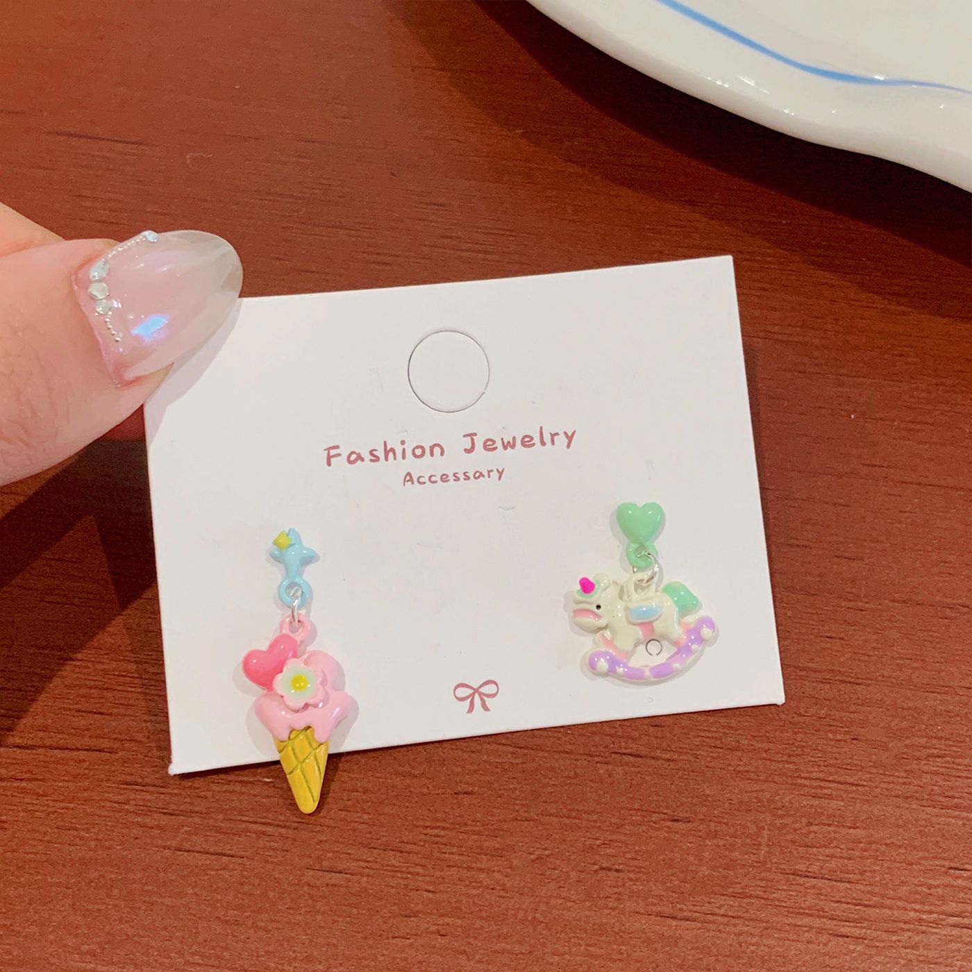 Wholesale Cute West Highland cartoon earrings with silver needle design  bear and horse all-match earrings