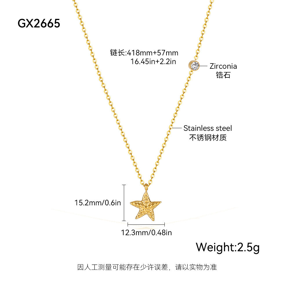Wholesale  Titanium Steel Necklace Starfish Accessories Necklaces
