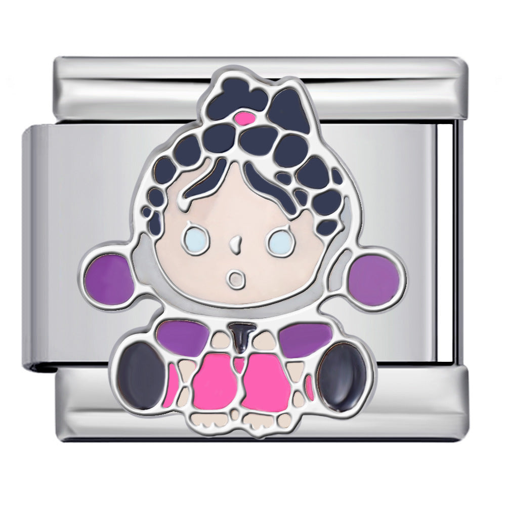 Wholesale 2pcs/pack  Italian Charm Bracelet 9mm DIY Splicing Anime Cute Cartoon Stainless Steel Composable Bracelet