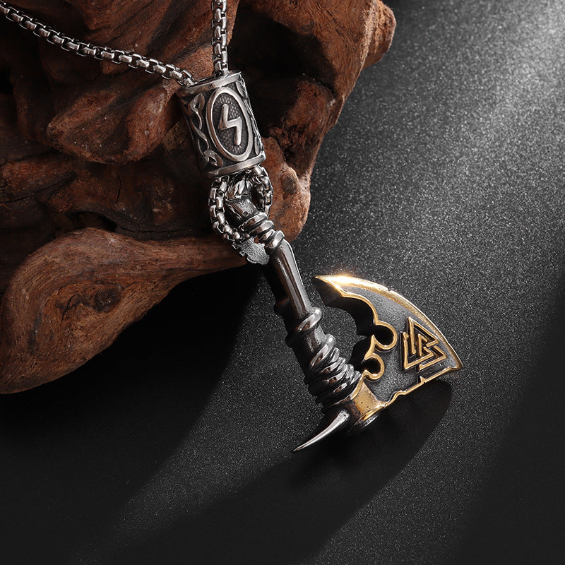 Wholesale  stainless steel axe pendant alloy necklace