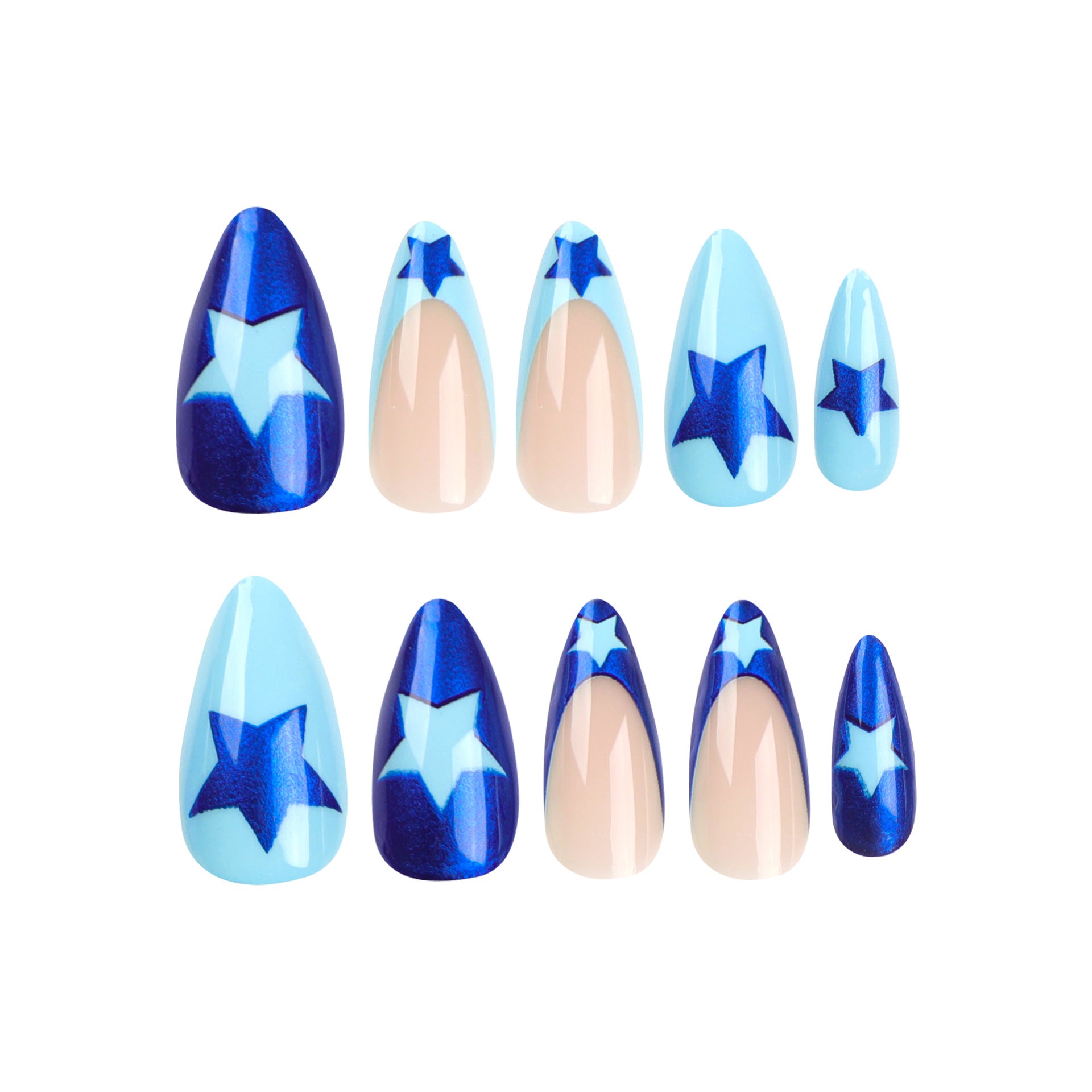 Wholesale 24 Pieces/box Star Press-on Nails Kits Nail Stickers ACC-NS-LeFan039