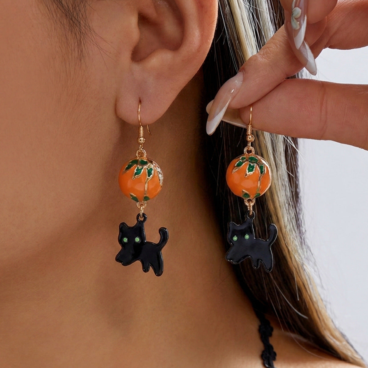 Wholesale  Ghost Cat Earrings Cartoon Stud Earrings Alloy Jewelry Accessory