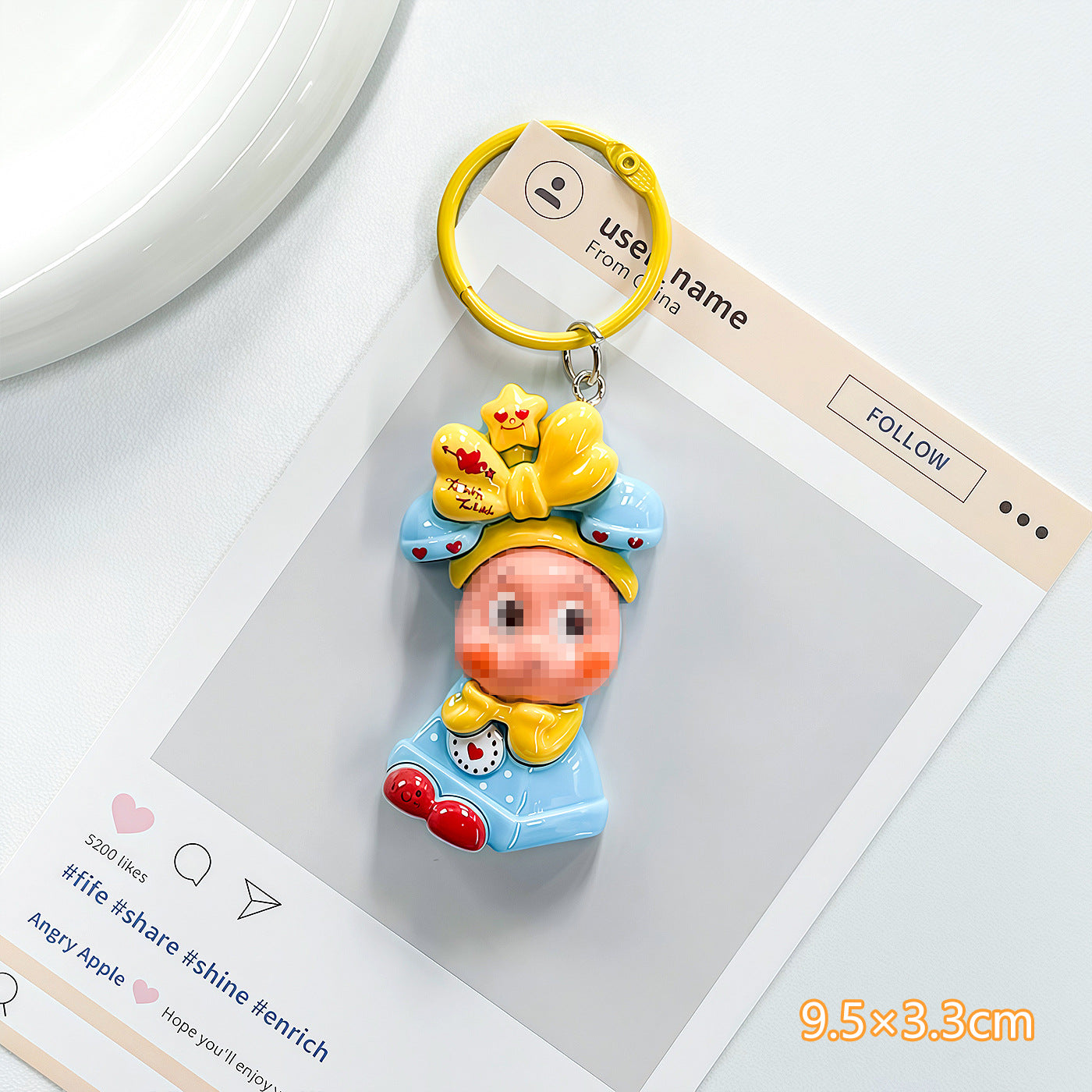 Wholesale Trendy Plastic Resin Star Keychain Bag Charm Gift for Students
