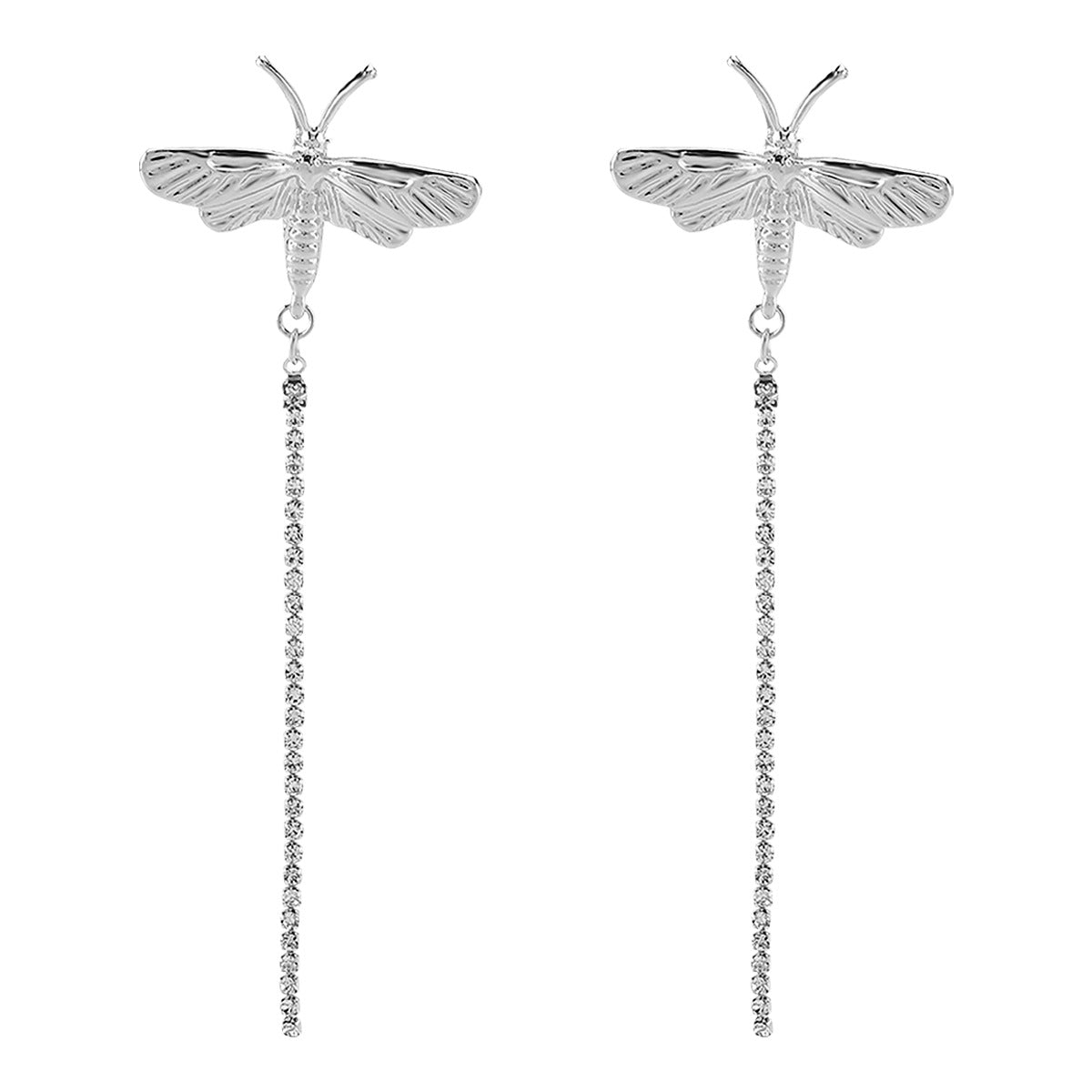 Wholesale simple alloy tassel long earrings  retro  dragonfly earrings
