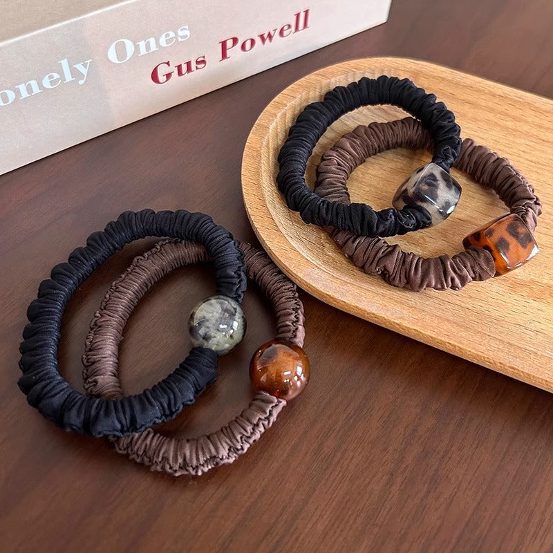 Wholesale small rubber band brown scrunchies