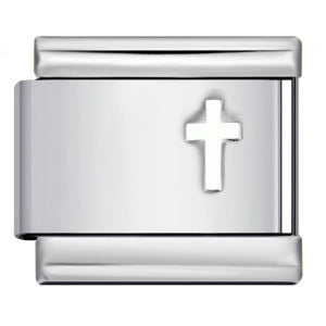 Wholesale Italian Charm Bracelet 9mm DIY Red cross pattern  Creative Stainless Steel Composable Bracelet