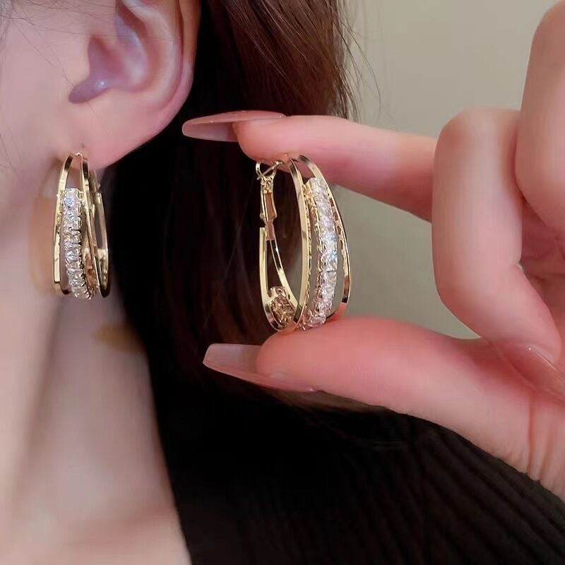 Wholesale Light Luxury Metal Hoop Earrings