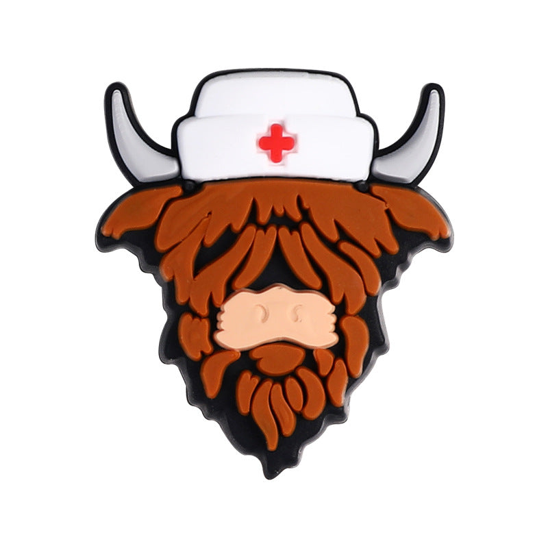 Wholesale 20pcs Cartoon Highland Cow Focal Beads DIY Bead Accessories ACC-BDS-RongFa068