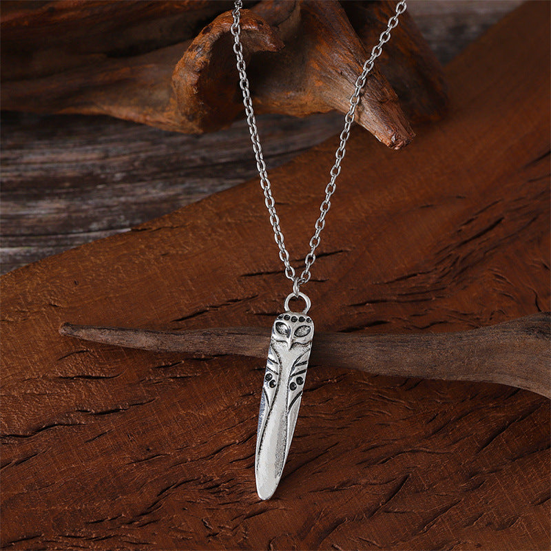 Wholesale Vintage Moon Skull Owl Pendant Necklace Ancient Silver Alloy Collar Chain Fashion Accessory