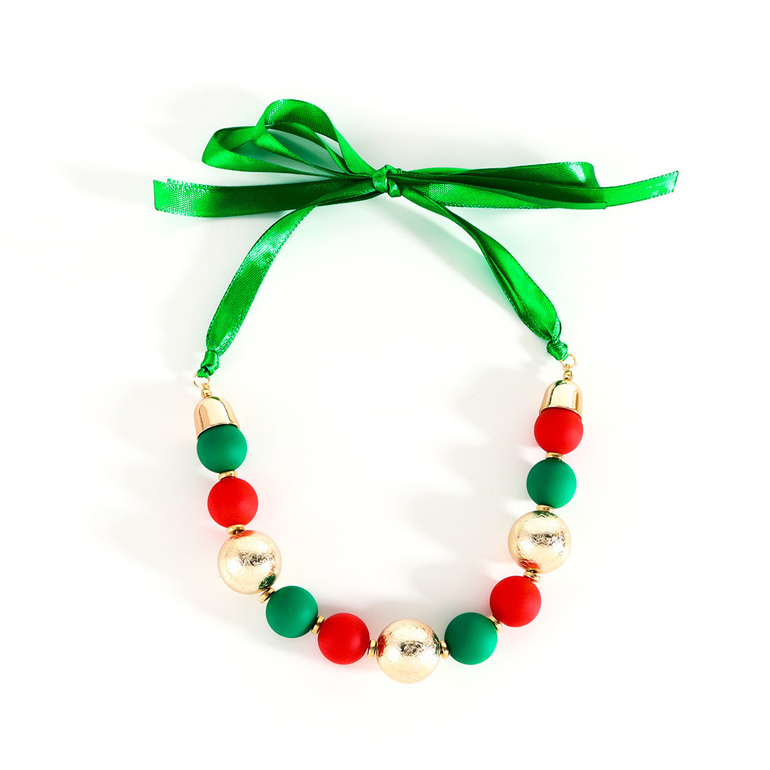 Wholesale Christmas Necklace  Chain Red Green White Beaded Necklaces