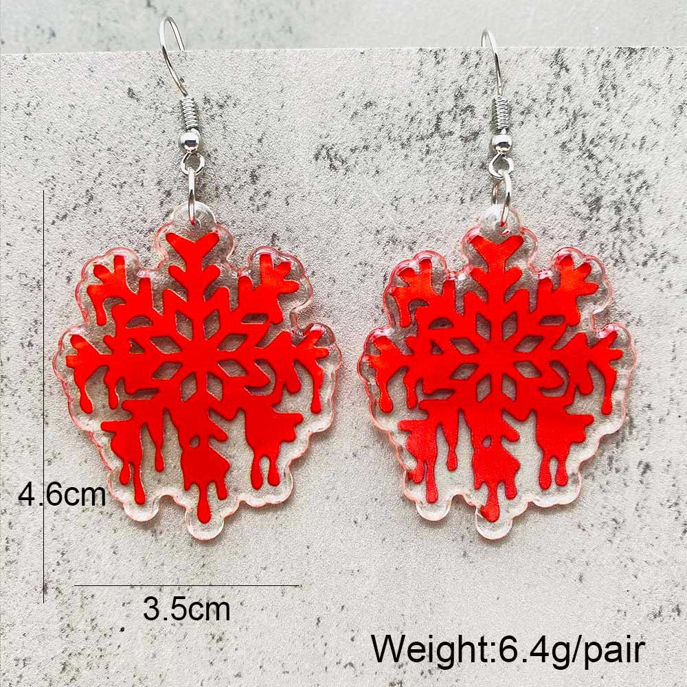 Wholesale Christmas Snowflake Elk Bell Christmas Dwarf Acrylic Earrings ACC-ES-ChenY085