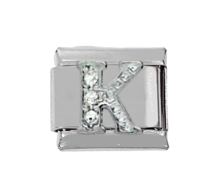 Wholesale 5pcs Italian Charm Bracelet Charm Module Stainless Steel Letter Bracelet 9mm DIY Pattern Free Stitching Detachable Composable Bracelet ACC-BT-DaLiang022