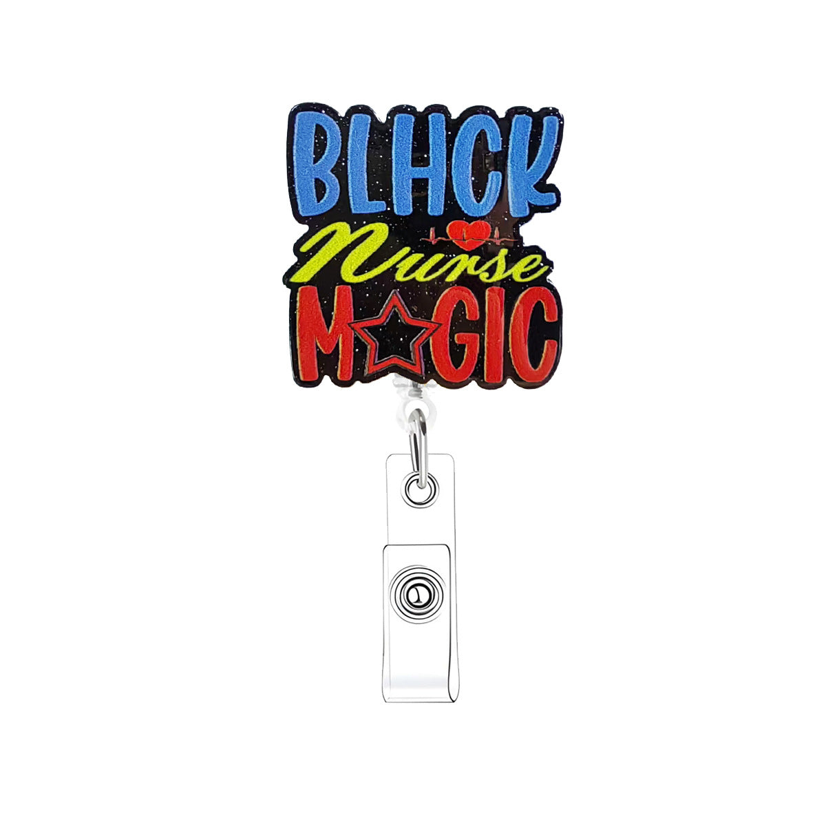 Wholesale etractable name  acrylic English Badge Reels