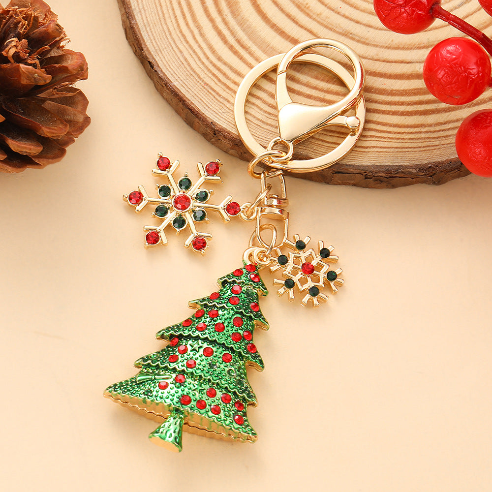 Wholesale Red Christmas Tree Rhinestone Keychain – Trendy Car Key Accessory Gift