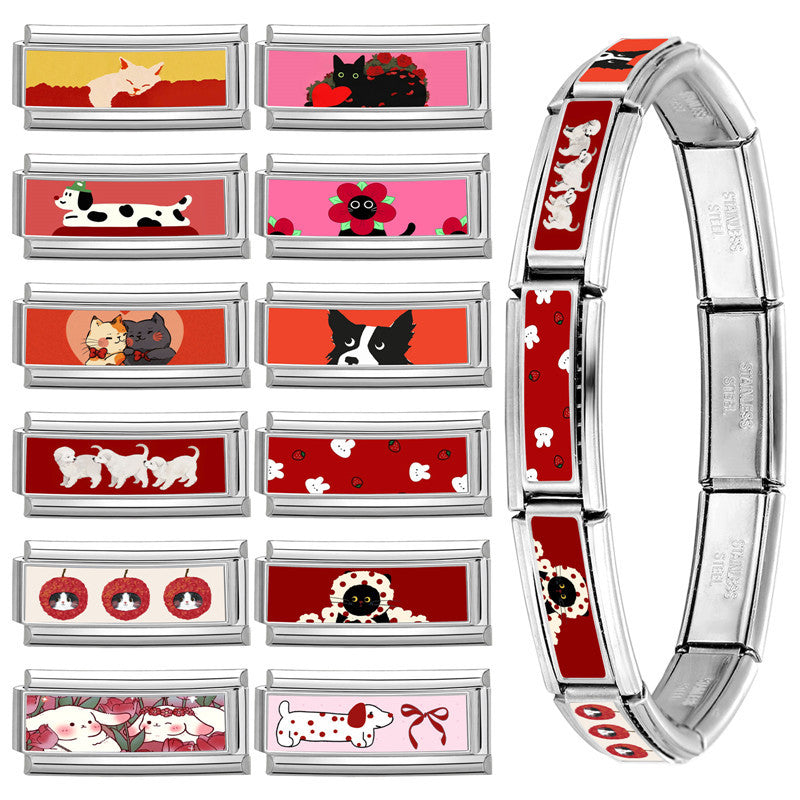 Wholesale 9mm Italian Charm Starter Bracelets DIY Long Terms Stainless Steel Composable Bracelet