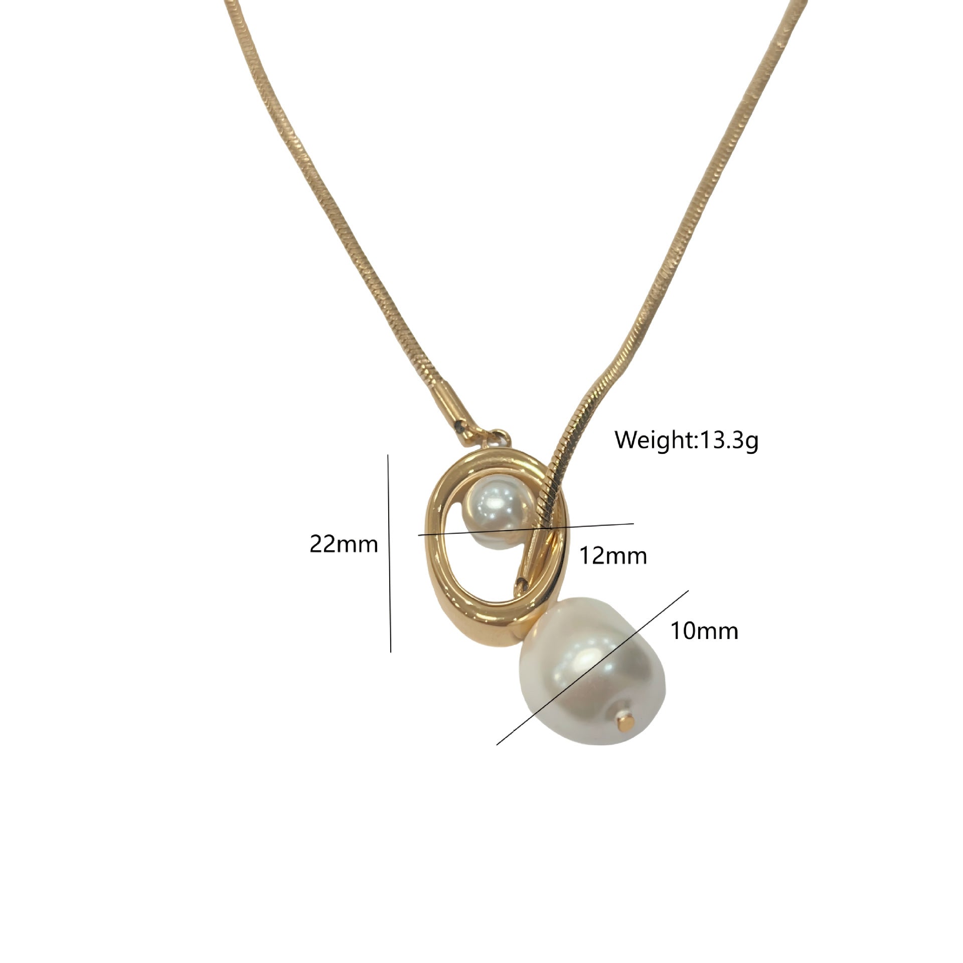 Wholesale Stainless Steel Handmade Natural Pearl Colorful Oil Drop Necklace