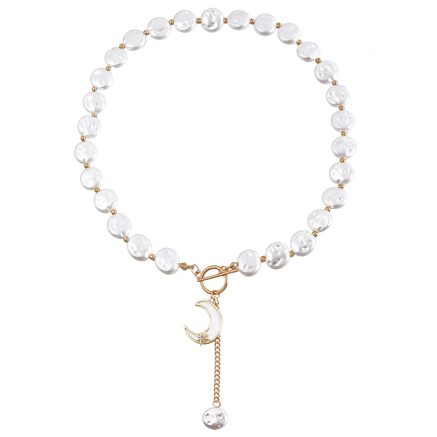 Wholesale Single Layer Baroque Pearl Choker Necklace Tassel Sweater Chain Long Necklace ACC-NE-Miaosi005