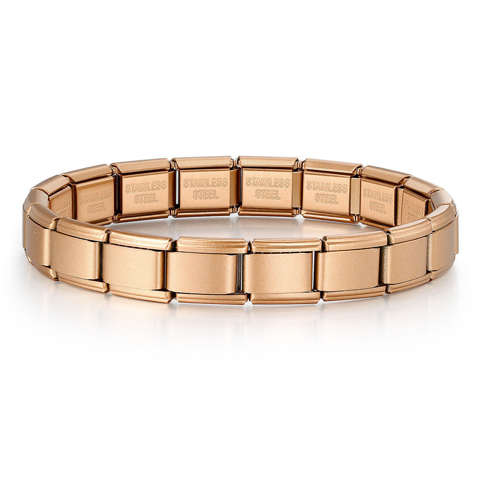 Wholesale Matte Electroplated Modular Stainless Steel Bracelet Stylish Fashion Accessory Gift For Boutique Resale