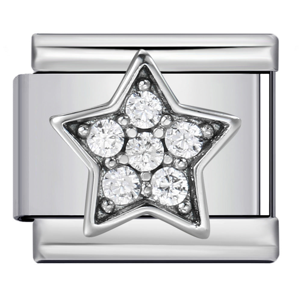 Pulsera de encanto italiano de 5 piezas al por mayor de 9 mm empalme de bricolaje lindo pulsera compuesta de acero inoxidable creativo