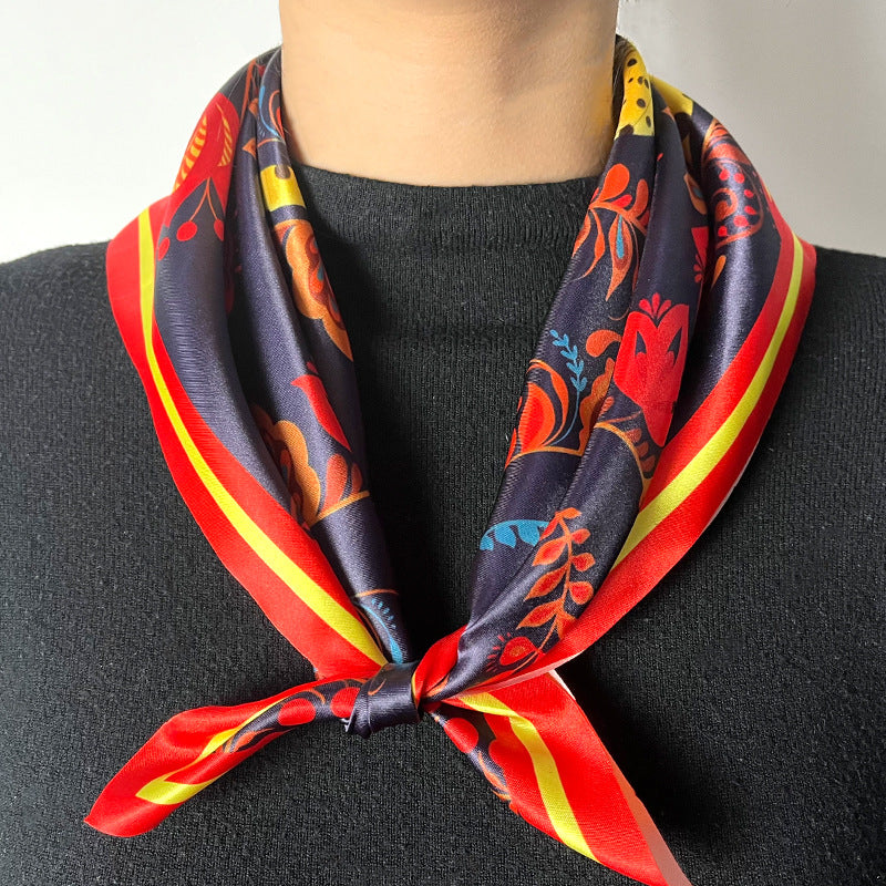 Wholesale  small square scarf  exaggerated silk scarf