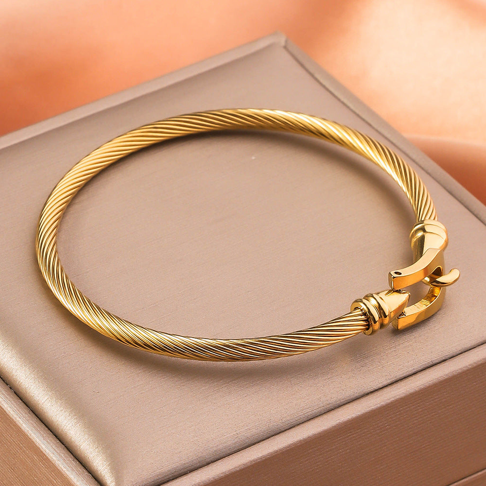 Wholesale Titanium Steel Heart Bracelet ACC-BT-Ruif012