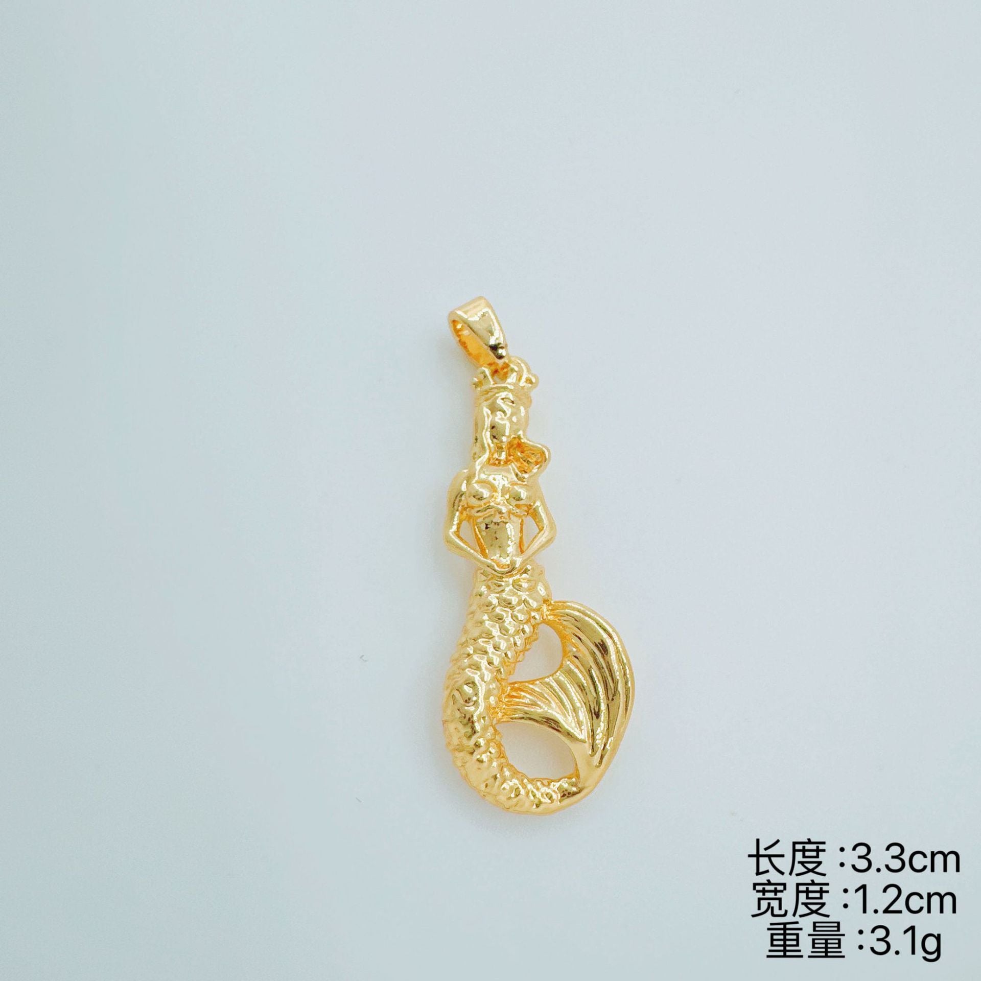 Wholesale Gold Plated Mermaid Pendant Necklace,  Chic Jewelry Accessory for Women