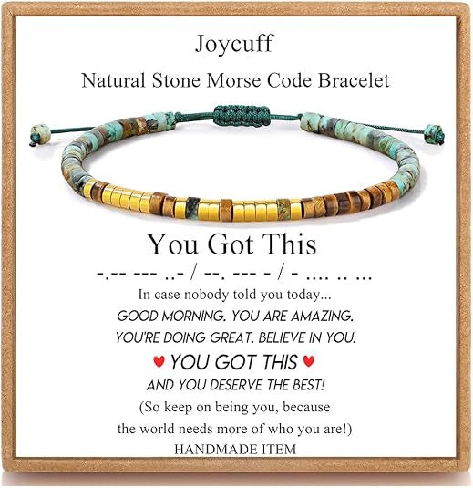 Wholesale Morse Code Tiger Eye Stone Bracelet Unisex Fashion Accessory Gift