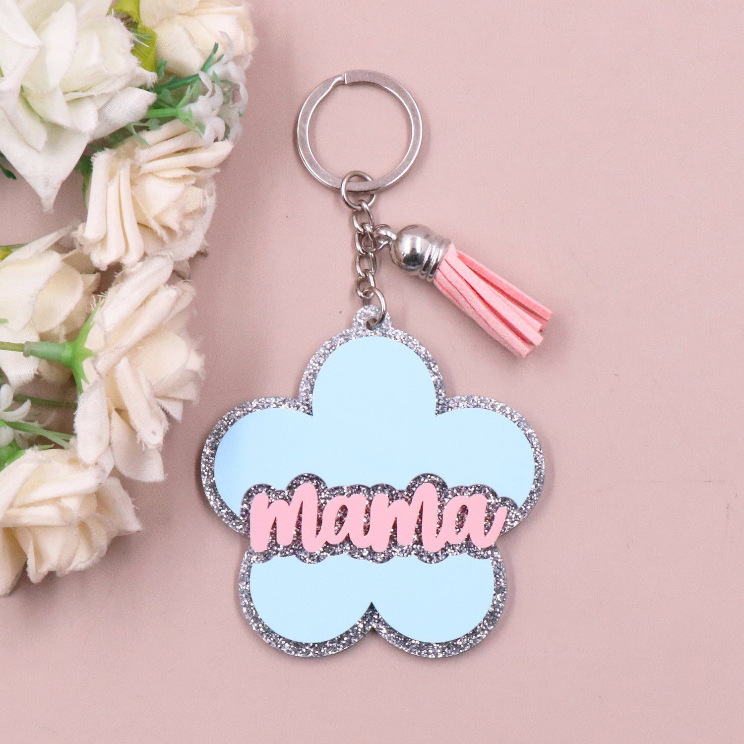 Wholesale MAMA Mother's Day Gift Double Layer Stitching Acrylic Keychain Creative Keychain ACC-KC-XiaoYan003