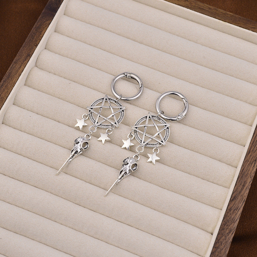 Wholesale Retro Six Pointed Star Skull Metal Pendant Shoe Buckle And Bag Charm Fashion Accessory For Boutique Resale