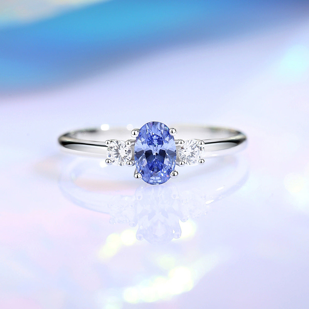 Wholesale S925 Sterling Silver Geometric Inlaid Zircon Adjustable Opening Ring