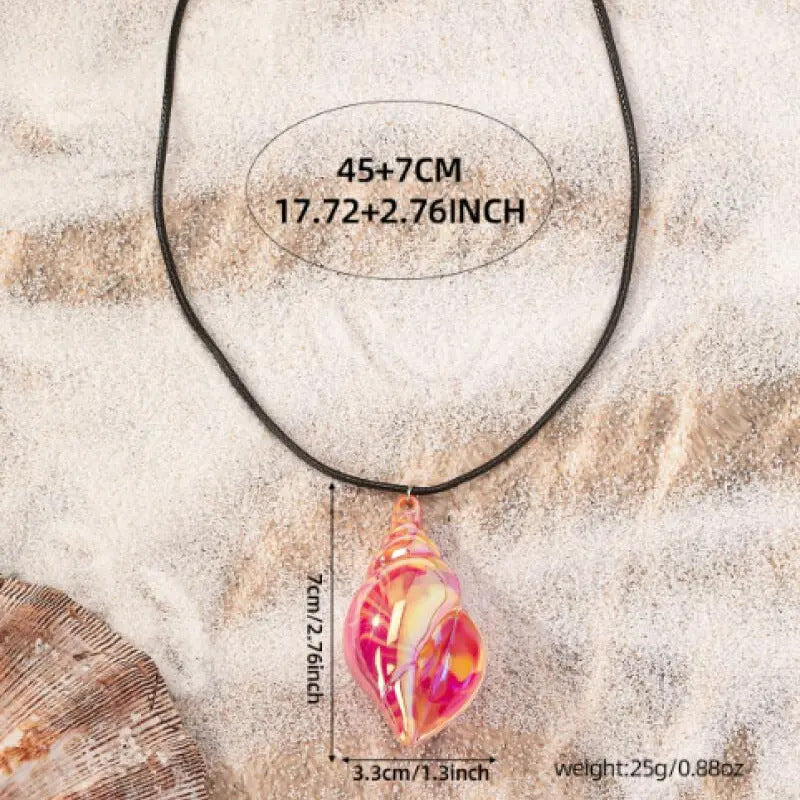 Wholesale  acrylic pink magic conch pendant necklace