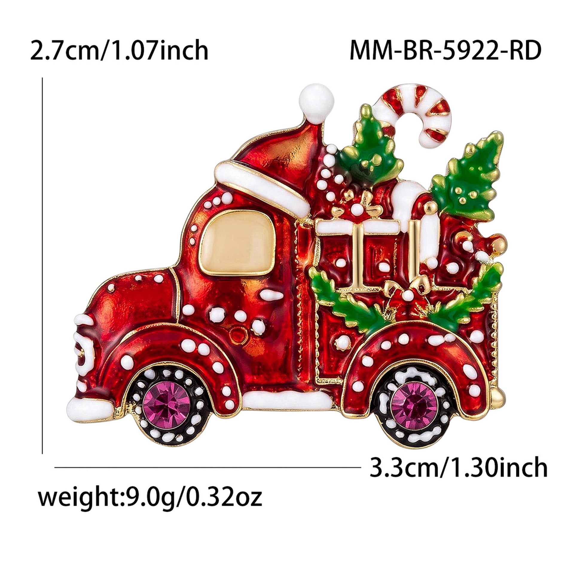 Wholesale Trendy Christmas Car Brooch Alloy Enamel Drip Women S Holiday Fashion Accessory