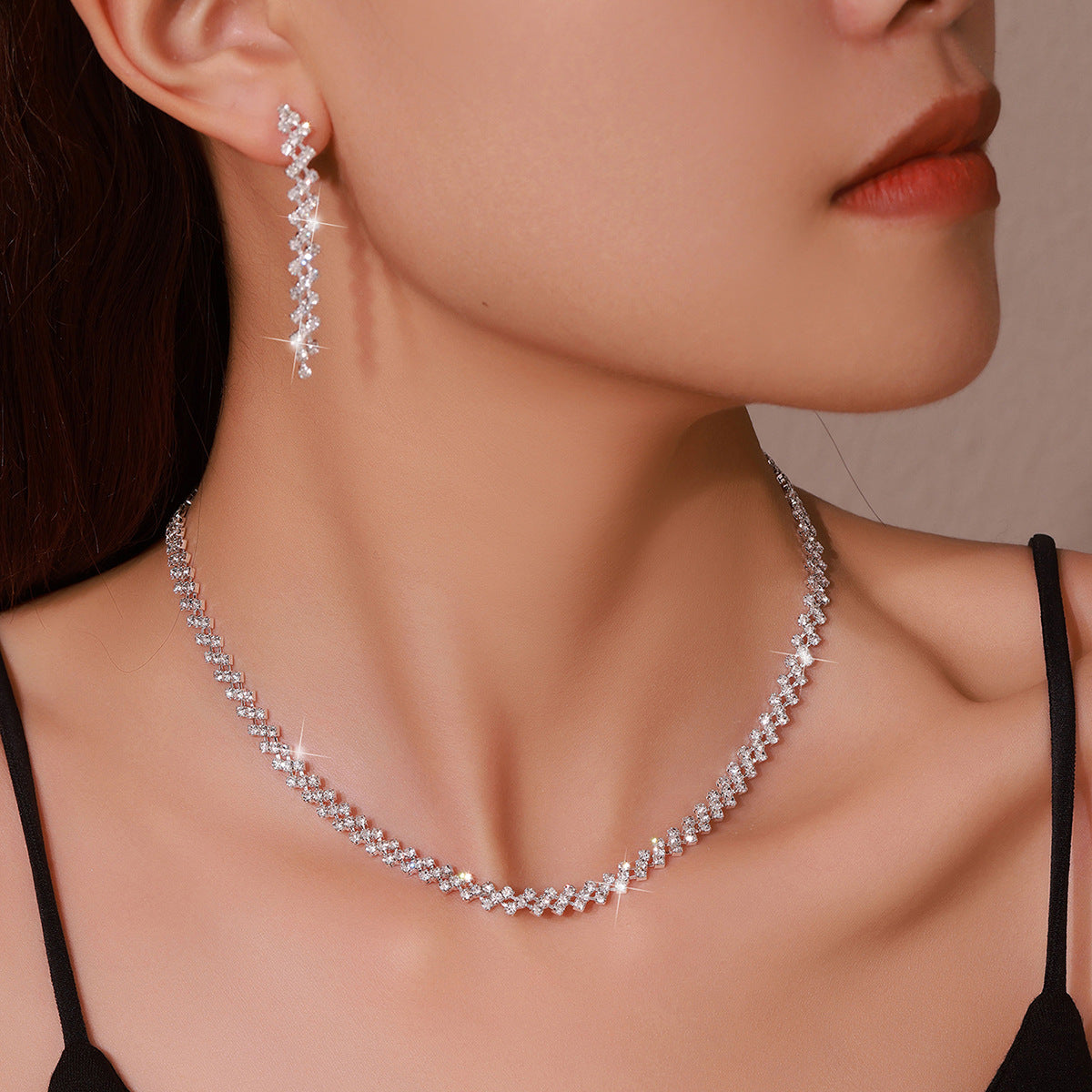 Wholesale  exaggerated necklace exquisite necklace exaggerated earrings set