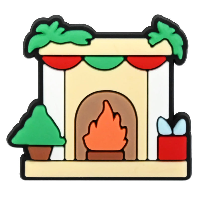 Wholesale   Random 100pcs Christmas  PVC Soft Rubber Shoe Buckle Decoration