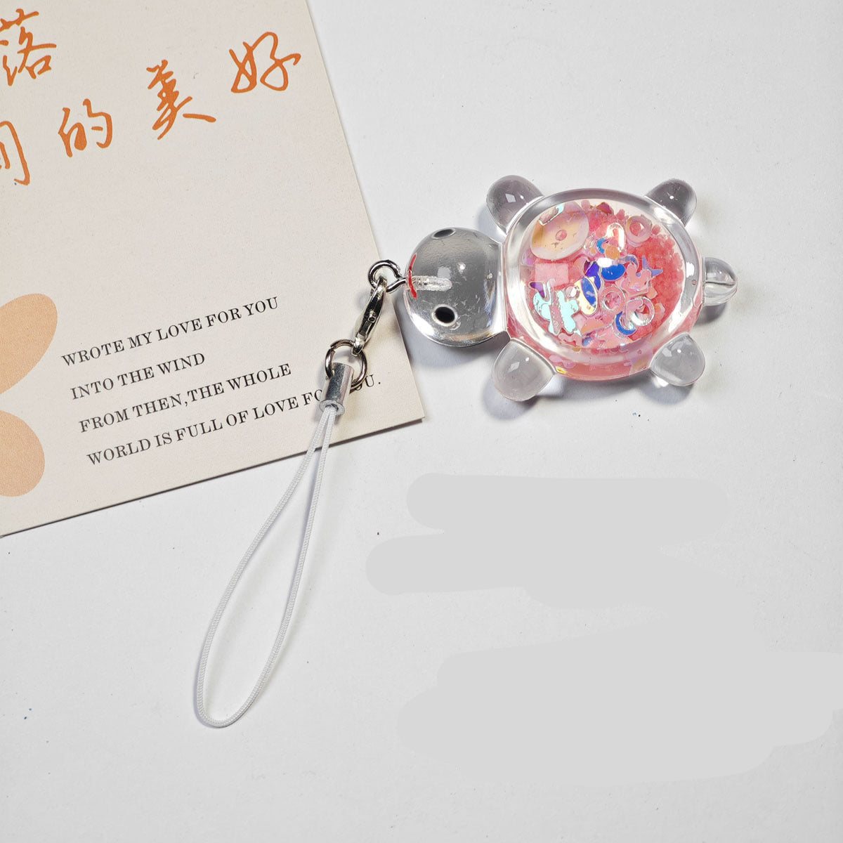 Wholesale Cartoon Luminous Transparent Little Turtle Pendant Keychain