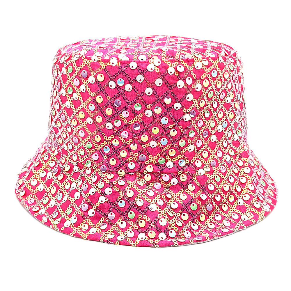 Wholesale  Fashion Sunshade Sequin Small Basin Hat Bucket Hat