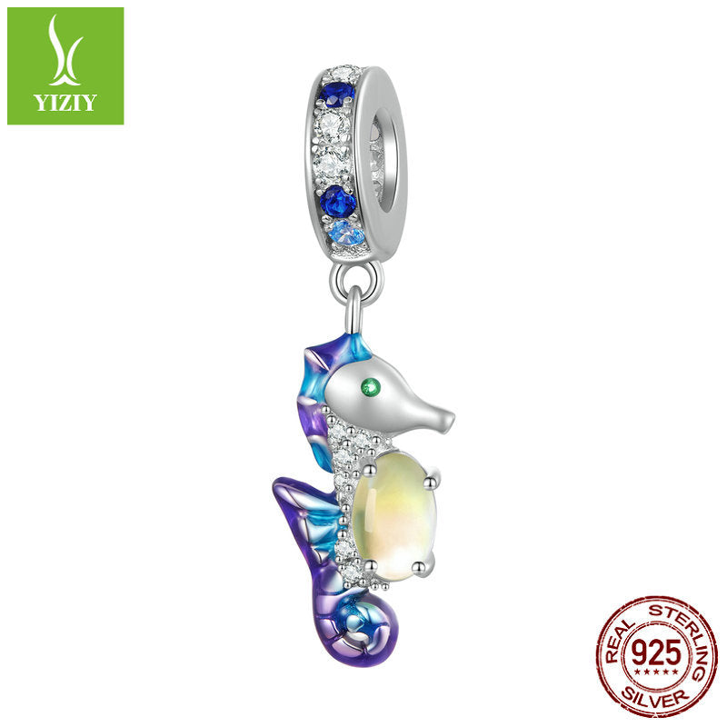 Wholesale Ocean Series Mermaid Tail Diy Pendant Accessories S925 Sterling Silver Beads Charms ACC-CHS-YinZhiyun006